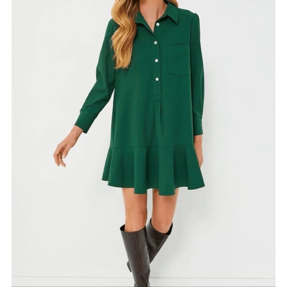 NEW Tuckernuck Callahan Hunter Green Shirt Dress size XXL